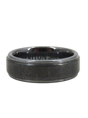 Triton Mens Size 9.5 TC.850 Tungsten Carbide Step Edge Wedding Band Ring Used